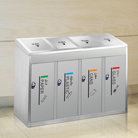 Poubelle de recyclage en acier inoxydable fabrication de dessins OEM Poubelle de classification de centre commercial Poubelle