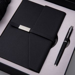Notebook High Color Value A5 <b>Notepad</b> Pocket Faux <b>Leather</b> 50% Folding Umbrella Business Office Style Wireless Binding Gift Set - Product Image 3