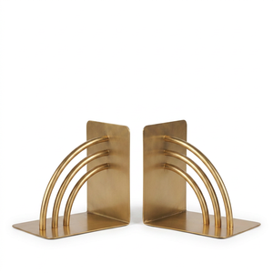 AK Brass Decorative Brass Metal <b>Bookends</b> Set Of 2 Handmade Luxury Book Ends for Home Office Library Shelf Decor - Product Image 4