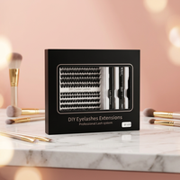 Kit de cils en grappe DIY personnalisables en gros, 100D préfabriqués, volume 9-16mm, faux cils en vison de longueurs mixtes