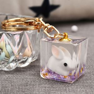 Creative Milk Bottle Animal Doll Liquid Keychain Cute Flowing Quicksand Rabbit <b>Key</b> <b>Chain</b> - Product Image 5