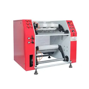 Simple to Operate Semi-Auto Stretch Film Slitter Rewinder Machine for Rewinding Small Roll Hand Roll