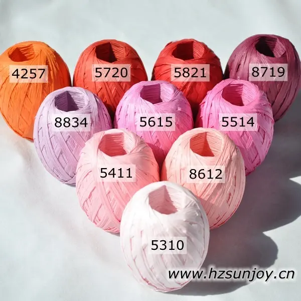 Twisted Paper Cord and Raffia Colored Raffia Craft Ribbon Biodegradable Grass for Gift Box Packaging Raffia String Roll