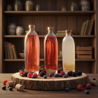 Bouteilles en verre cristallin transparent avec bouchon anti-fuite pour vin, jus, kombucha et boissons maison