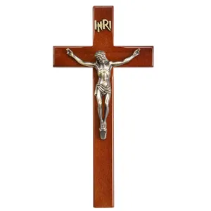 Commercio all'ingrosso artigianato in legno croce croce cristiana per parete croce in legno commi detti dettagli per la decorazione domestica