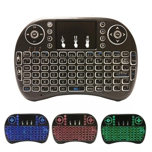I8 Rechargeable Mini Keyboard Backlit 2.4G Wireless Air Mouse Arabic Russian Keyboard Smart Remote for TV Android Box