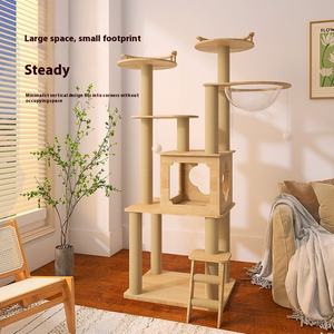 Nouveau design grand arbre à <span class=keywords><strong>chat</strong></span> en bois robuste à plusieurs niveaux <span class=keywords><strong>pour</strong></span> plusieurs chats assemblage facile avec griffoirs <span class=keywords><strong>pour</strong></span> plusieurs chats - Product Image 5