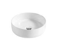 Lavabo en céramique de style moderne, forme ovale, avec émail antibactérien et drain intégré, idéal pour les hôtels (sans trou)