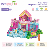 Bloques de Construcción Magnéticos de Princesa para Fiestas de Niñas, Juego de Juguetes Educativos STEM de Construcción DIY para Niños, Cubo Magnético para Niñas, Regalo