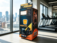 Distributeur automatique de protéines en poudre pour salle de sport et fitness
