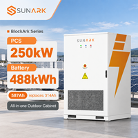Armoire de stockage extérieure Sunark 250 kW 488 kWh, batterie au lithium Lifepo4 pour stockage solaire commercial et industriel avec garantie de 10 ans