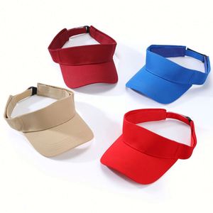 หมวกกีฬาผ้าฝ้ายแท้แบบปรับได้ ปีกโค้ง สำหรับผู้ชาย/ผู้หญิง-หมวกกันแดดฤดูใบไม้ผลิ/ฤดูร้อน ดีไซน์เปิดด้านบน มี 10 สี - Product Image 4