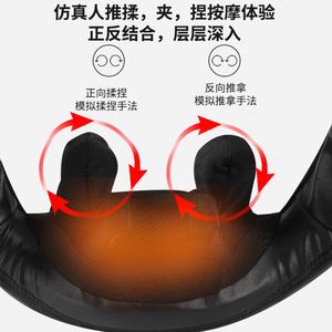 Neck And Shoulder Massager Electric Heating Massage Shawl For Home Use With Pu Lycra Fabric Black And Gray - Product Image 3