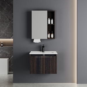 Meubles <span class=keywords><strong>de</strong></span> <span class=keywords><strong>salle</strong></span> <span class=keywords><strong>de</strong></span> <span class=keywords><strong>bain</strong></span> flottants modernes <span class=keywords><strong>et</strong></span> économiques, étanches, à fixation murale, en PVC, avec lavabo en céramique pour hôtel - Product Image 5