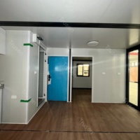 Casa Contenedor Modular Plegable de Doble Ala con Terraza Completa y Barandilla, Venta Caliente de Fábrica, Cabaña Prefabricada, Mini Casa