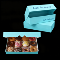 Logo personnalisé en gros matériau de qualité alimentaire beignet gaufre pâtisserie biscuit dessert boulangerie gâteau boîte d'emballage en papier