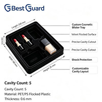 Maßgefertigte Umweltfreundliche Recycelbare Best Guard FS-C022 1mm Blister-Verpackung Kunststoff-Einlage PET-Klappschale Leeres Lidschatten-Set