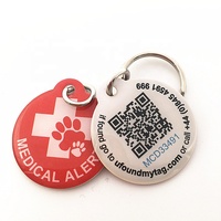 Günstige Metall Edelstahl PVC-Druck Benutzer definiertes Logo Einzigartige ID-Tag QR-Code Hunde halsbänder Pet Tag Pet Produkte