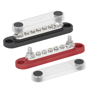 Barre omnibus 12V 150A, bloc de distribution d'alimentation, 2 goujons de 1/4 po et 5x # Barre omnibus marine 8 voies pour batterie automobile - Product Image 1