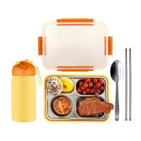 Boîte à lunch pour enfants en acier inoxydable 304 + PP avec design de dessin animé