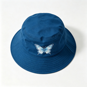 Sombrero tipo pescador con bordado de mariposas, sombrero para el sol ligero y transpirable, gorra informal ajustable para senderismo al aire libre, viajes a la playa - Product Image 2