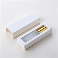 Flacon de parfum en verre de 10 ml, flacon pulvérisateur rechargeable, échantillon de parfum, boîte en papier blanche et noire, boîte pliante, emballage cosmétique
