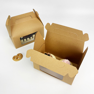 Boîtes à pâtisserie en papier kraft avec fenêtre transparente pour gâteaux roulés, taille personnalisée, avec couvercle, personnalisation du logo - Product Image 2