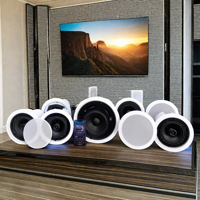 Home Theater 2.1/5.1/7.1 Surround Sound + Subwoofer Speaker + WIFI Bluetooth TV Speaker Installation in the Living Room