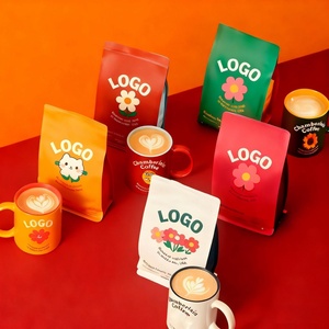 Bolsas de café personalizadas al por mayor con fondo plano, con cierre de cremallera, válvula de desgasificación, aptas para alimentos y uso alimentario. - Product Image 2