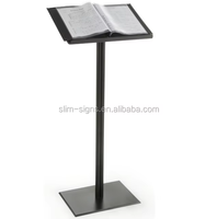 Présentoir de luxe portable moderne transparent en acrylique et métal pupitre chaire podium pour une mobilité facile