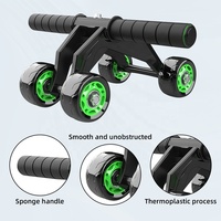 Rouleaux abdominaux silencieux à 4 roues pour usage domestique – Entraînement complet du corps, exercice abdominal, roulement fluide et sans obstacle – Équipement de fitness