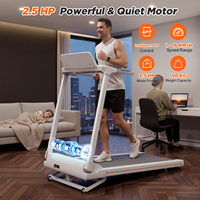 Caminadora Blanca para el Hogar, Funcionamiento Silencioso, 2.5 HP, Capacidad de 150 kg, Inclinación Automática, Aplicación Inteligente, Máquina para Correr y Hacer Ejercicio en Casa
