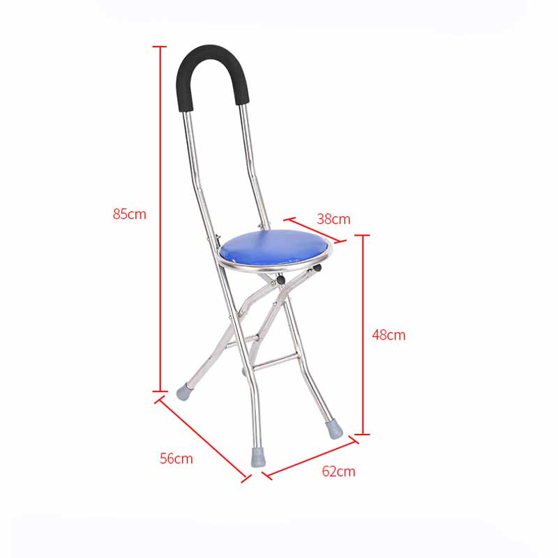Bâton-siège De Marche ODM – 2 Pièces Réglables Avec Siège Cuir SP-0030
