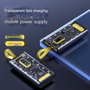 HDL พาวเวอร์แบงค์ความจุสูง 10000mAh สายในตัว ชาร์จเร็ว PD 22.5W ไฟฉายโปร่งใส สายคล้องคอ จอแสดงผล LED - Product Image 6