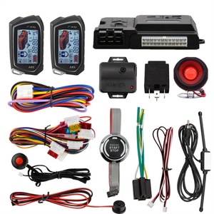 EASYGUARD EC207-M9-SR-B 2 Way <b>Car</b> Alarm System with LCD Pager Display <b>Push</b> Start Button Remote Starter & Shock Warning - Product Image 1