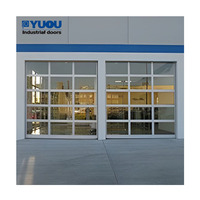 Porte auto en alu vitre miroir sans cadre, usage commercial/résidentiel, isolation thermique, finie