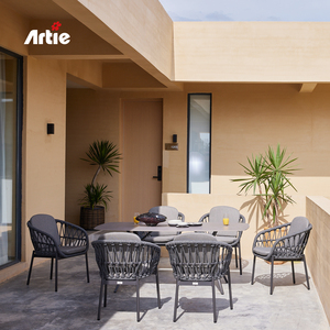 ARTIE dệt dây Bistro bàn và Ghế Nhà Hàng đồ nội thất ngoài trời sang trọng bàn ăn thiết lập bên ngoài Patio đồ nội thất thiết lập - Product Image 2