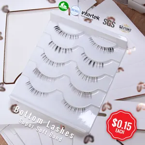 Super Soft 3D Mink Fur Eyelashes Strip Wholesale Lower Eyelashes with Strong Bond Full Strip Lower Lashes