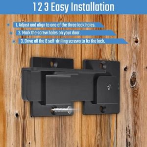 7,5 Zoll Hochleistungs-Aluminium-Flip-Tür verriegelung 4mm dick, rostfrei mit Loch für schwingende Tore - Product Image 6