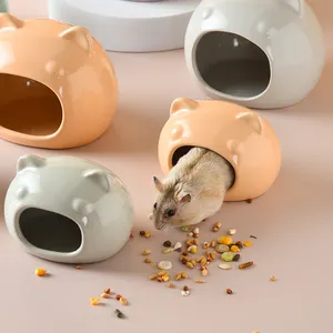 Neues beliebtes großhandels billige mehrfarbige keramik hamster-eckrad-nest kleines haustierhaus zum verkauf