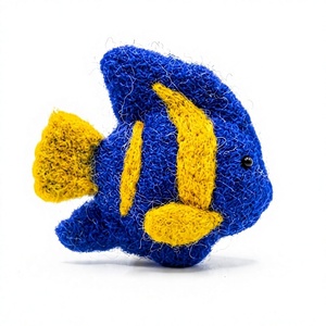 Adorno Navideño Tejido a Mano Ecológico de Pez Ángel Azul y Amarillo, Pequeño Animal de Dibujos Animados, Decoración Tradicional para Colgar en la Pared - Product Image 2