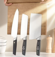 Porte-couteau magnétique double face en bois d'acacia blanc et frêne Support magnétique de couteau pour comptoir de cuisine
