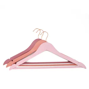 Wholesale Wholesale pink wood clothes shirts hangers wooden children suit  hanger Manufacturer and Supplier