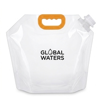 Pochette souple transparente personnalisée pliable pour l'extérieur, réutilisable, pour eau, jus, aliments, avec bec verseur, design vertical, sac en plastique pour liquides