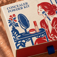 Boîte d'emballage personnalisée en papier couleur, style tiroir, pour les produits de soin de la peau et les outils de maquillage