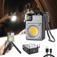 Bright Bird Kompakte Superhelle 3000LM COB Arbeitsleuchte, Wiederaufladbar, Magnetfuß mit Haken, Rotlicht für Kfz-Reparatur und Inspektion