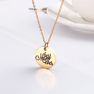 80 Models Mother's Day Gift for Mom Stainless Steel Silver 18K Gold Plated <strong>Best</strong> <strong>Mum</strong> Ever Round Disc Pendant Jewelry Necklace - Product Image 3