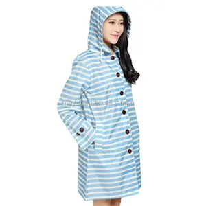 full printing waterproof polyester fashion windproof raincoat 100% polyester rain coat adult trench coat women rain