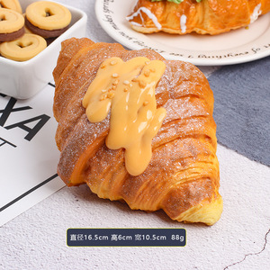 Mô phỏng Croissant hình Pain Au Chocolat giảm căng thẳng Đồ chơi mô hình thực phẩm chơi - Product Image 6