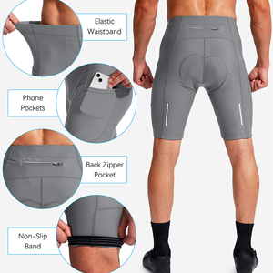 Shorts de cyclisme pour hommes avec logo personnalisé, coupe ajustée, contrôle de l'humidité, pour la course et le vélo en extérieur - Product Image 3